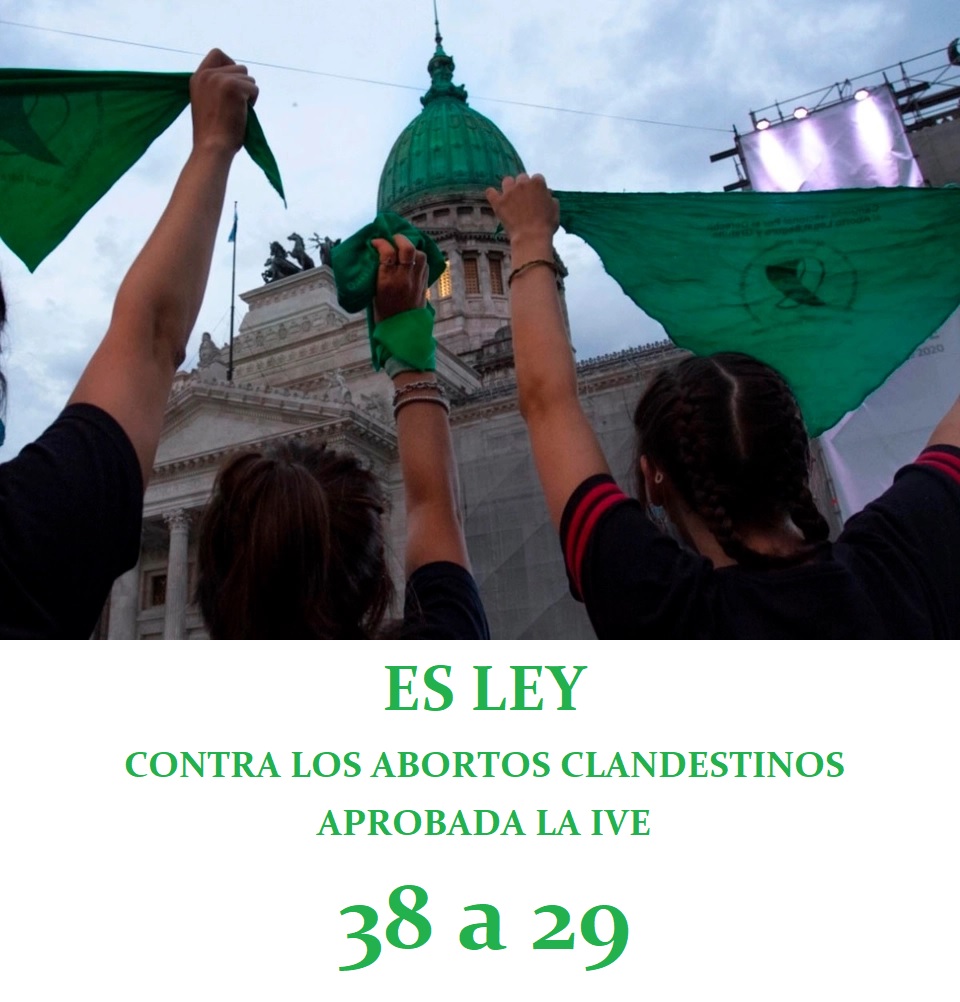 ES LEY POR 38 CONTRA 29 SE APROBÓ ESTA MADRUGADA EN EL SENADO DE LA ARGENTINA.